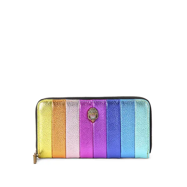 Metallic Rainbow Pleated Zip Around Wallet Image