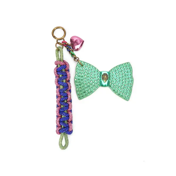Sparkly Bow and Braided Keychain Image