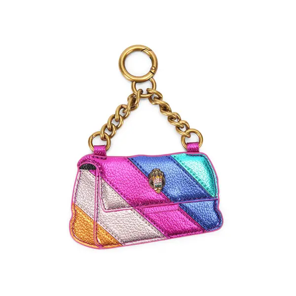 Metallic Rainbow Patchwork Mini Bag Charm