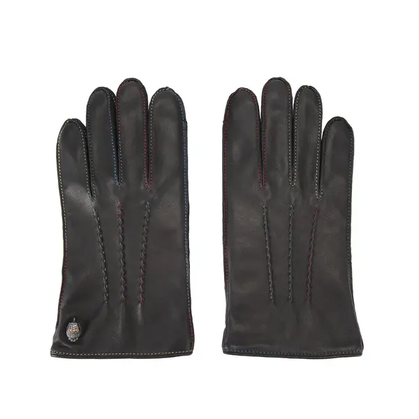 Leather Driving Gloves with Eagle Head Emblem Image