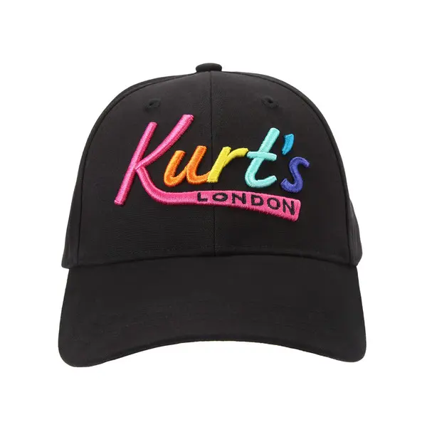 Vibrant Multicolor Script Logo Black Baseball Cap