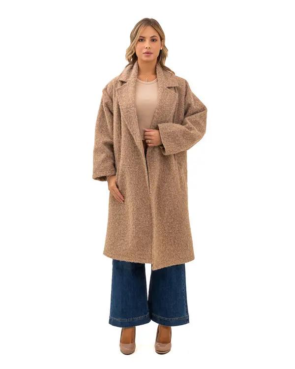 Oversized Boucle Long Coat