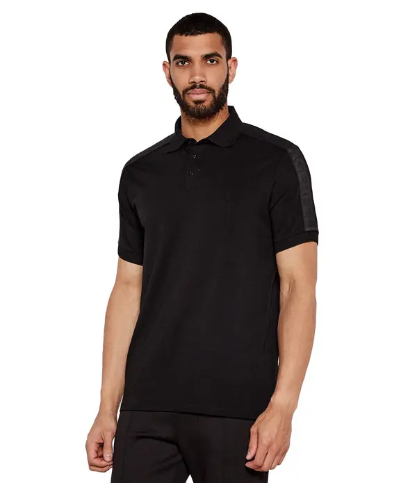 Polo Shirt with Taped Shoulder Detail