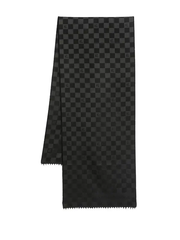 Checkered Scarf with KL Logo