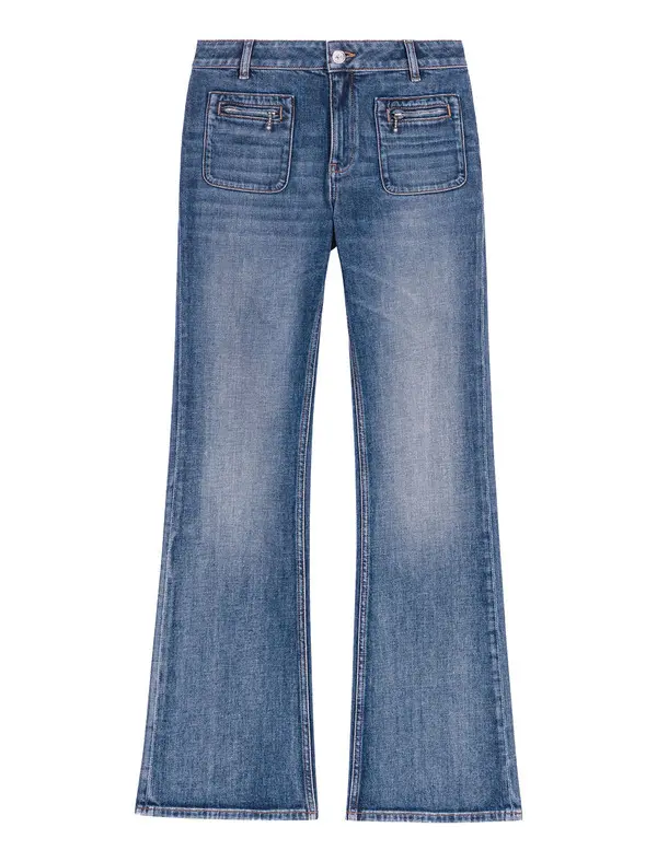 Bootcut Jeans with Zip Pockets