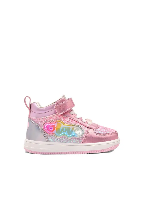 Glitter High-Top Sneaker with 'Love' Cloud Patch