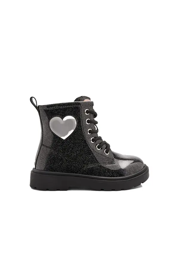 Glitter Combat Boot with Light-Up Heart Patch