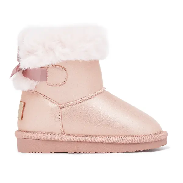 Shimmering Ankle Boot with Plush Collar