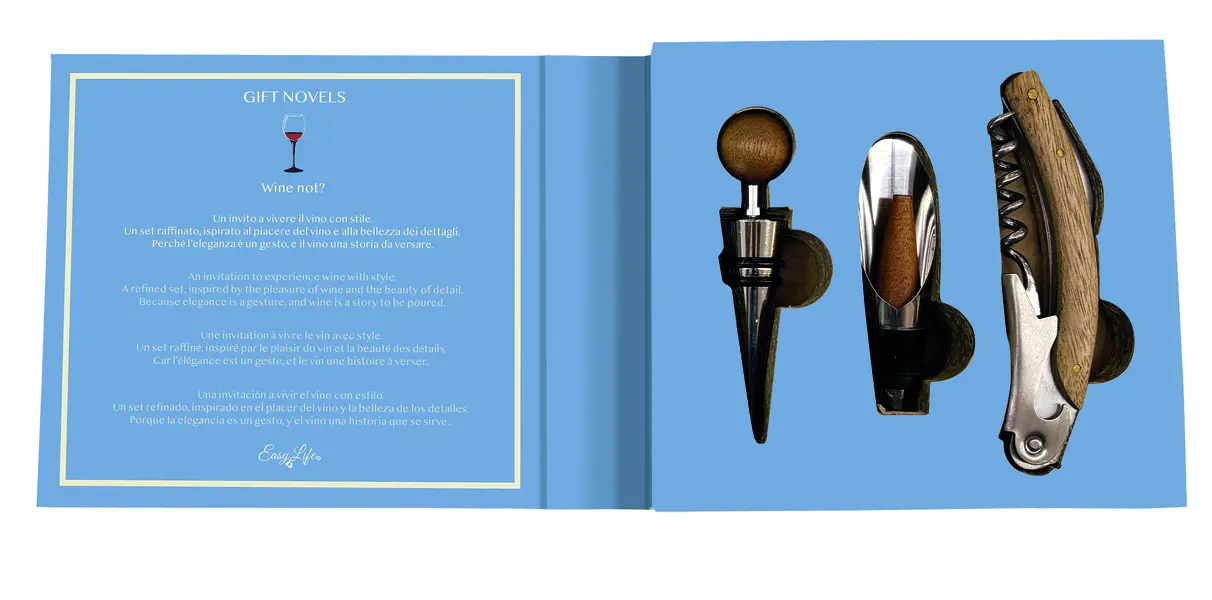 3-Piece Wine Set - Bottle Opener, Stopper And Pourer