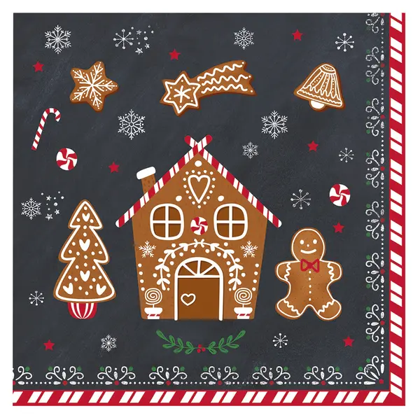 Pack of 20 Fashion paper  33x33 GINGERBREAD