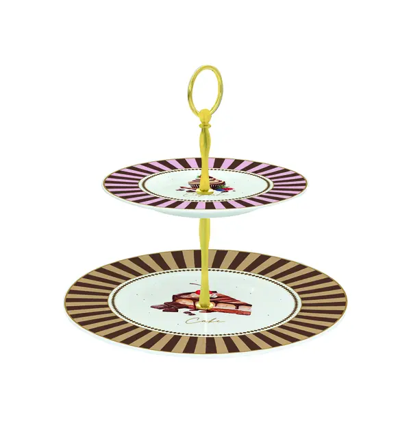 2 Tier Porcelain Cake Plate Ø 14,5/18 Cm In Color Box Sweet Moments Image