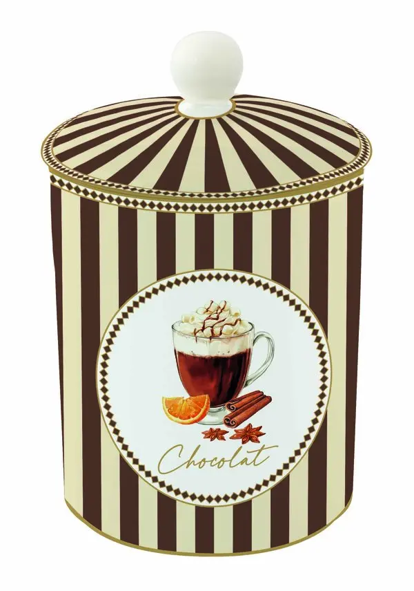 Porcelain Jar With Lid Ø 11,5X18 H Cm In Color Box Sweet Moments Image