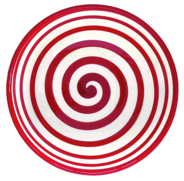 Hand Painted Ceramic Bowl Ø 17 Cm Natale Cerchi Rossi Image