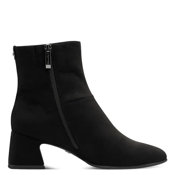 Suede Effect Block Heel Ankle Boot