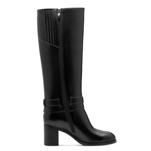 Classic Leather High Boot with Adjustable Strap