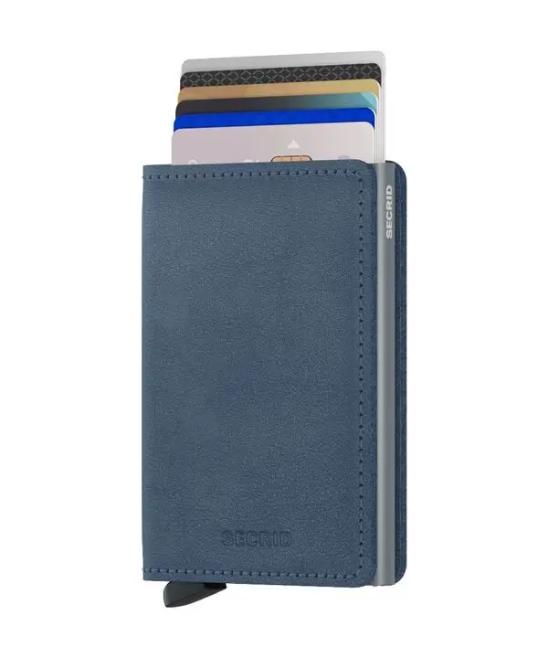 Slim Leather Cardholder - Ice Blue