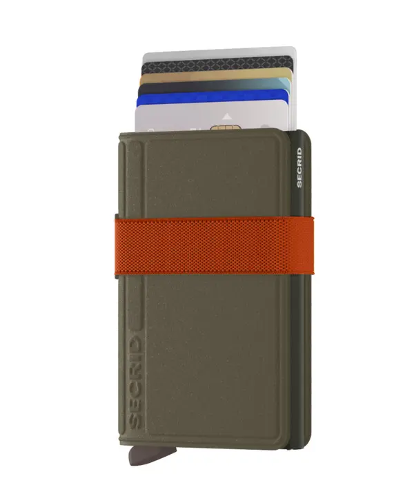 Leather Band Wallet - Green Orange