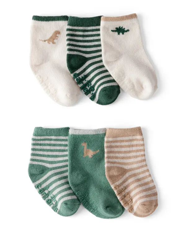 Baby Boy 6-Pack Dinosaur Ankle Socks