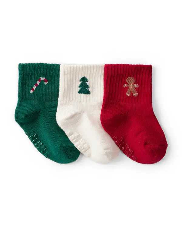 Baby 3-Pack Christmas Ankle Socks