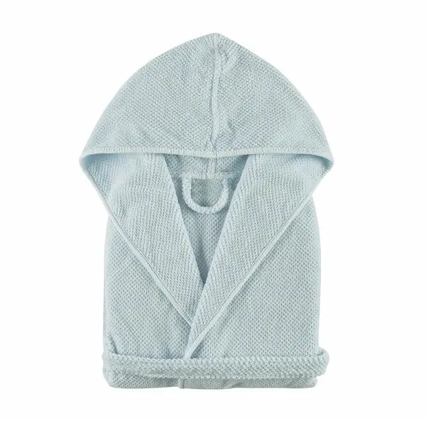 Bee Waffle Bathrobe (Hooded) 4/5 A Sea Mist