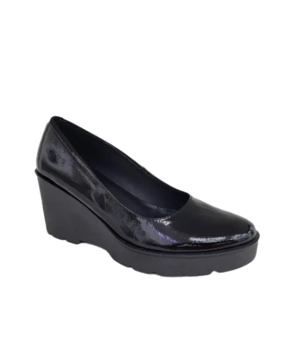 Patent Leather Platform Wedge Pumps