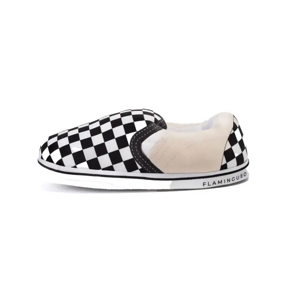 Checkerboard Slip-On Plush Slipper