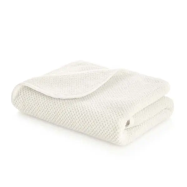 Bee Waffle Towel 90x180 Cm Snow