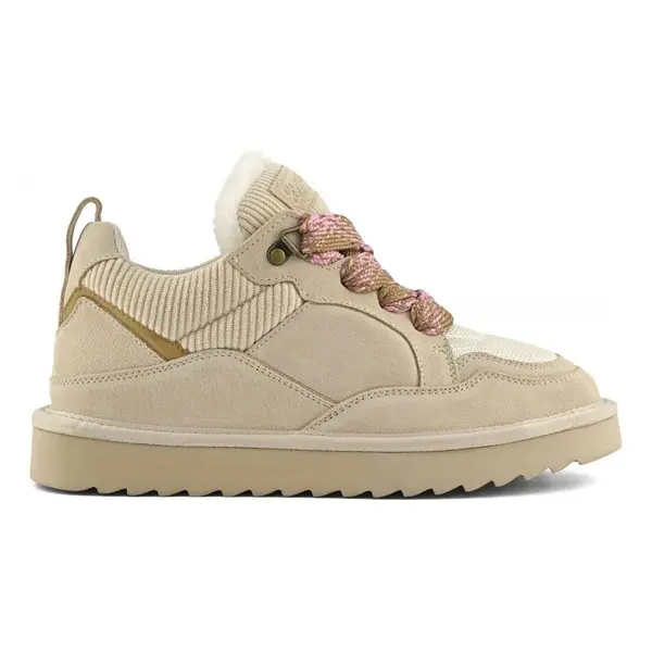 Lace-Up Shearling-Lined Low-Top Sneakers