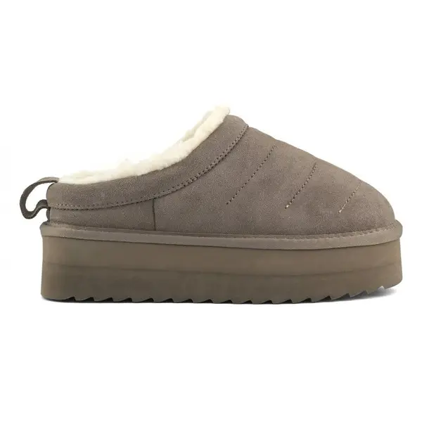 Shearling-Lined Platform Slippers