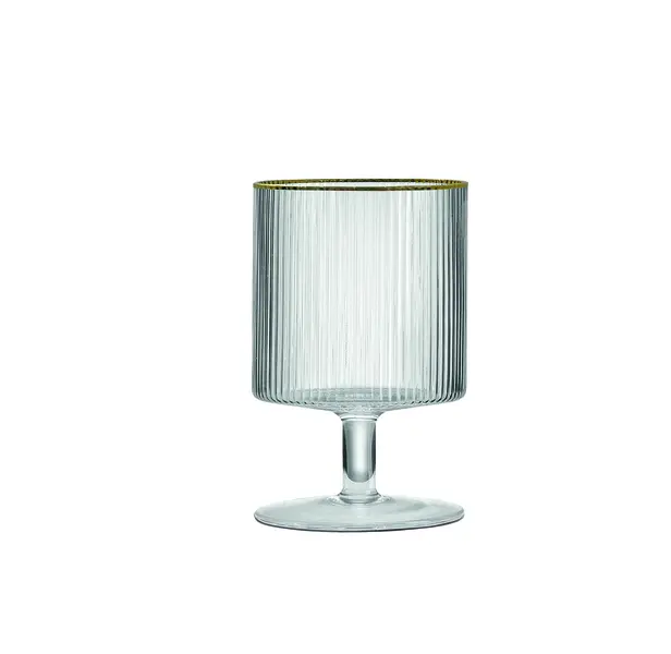 Set Of 2 Wine Glasses 280 Ml In Color Box With Rim Gold