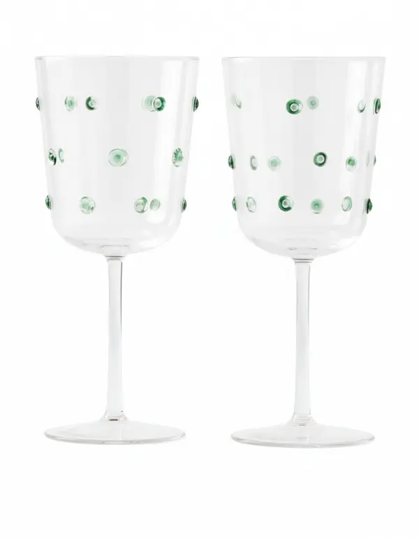 Wineglass Nob Green Set 2
