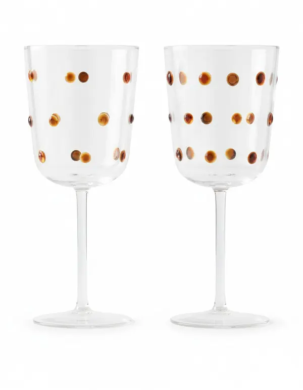  Set of - Wineglass Nob Amber
