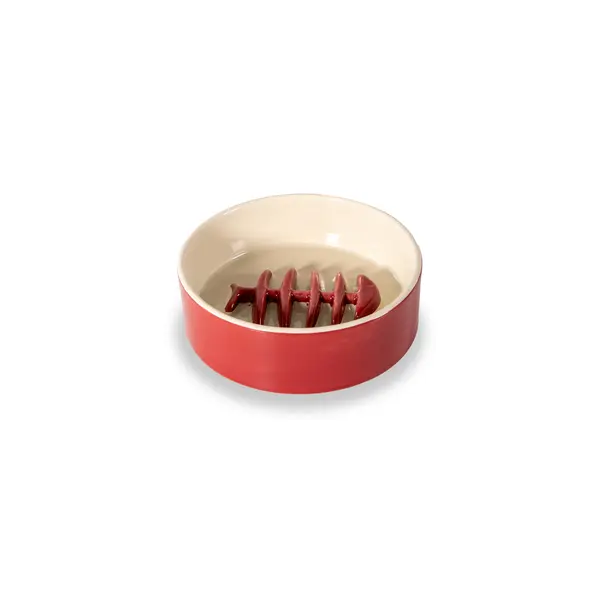 Fishbone bowl. Ø 12 cm. Color: burgundy and beige.
