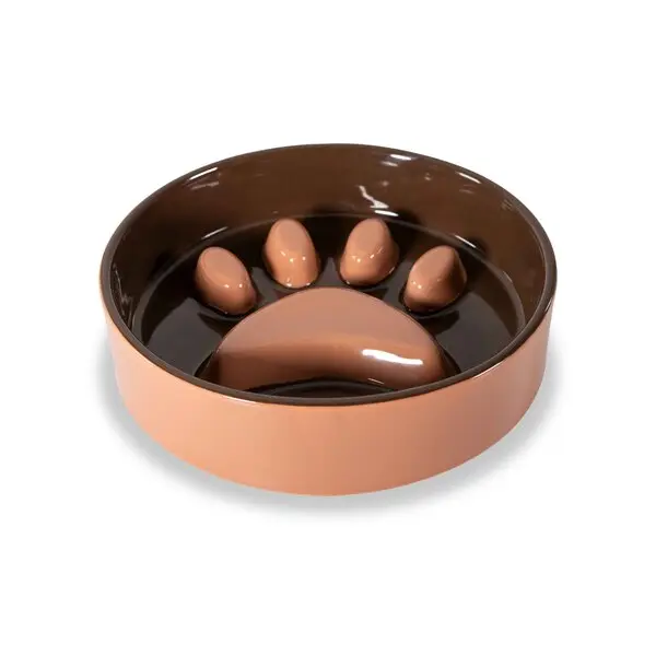 Paw bowl. Ø 20 cm. Color: brown and beige.