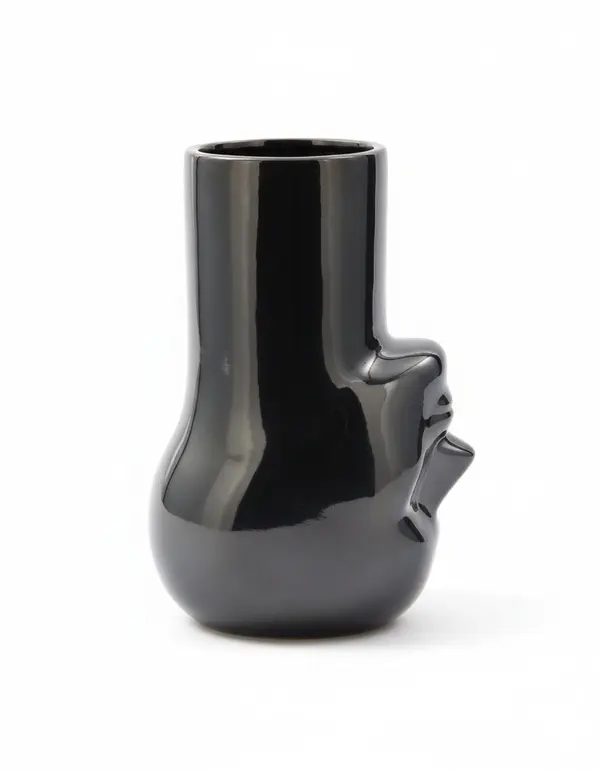 Upside-down Long Neck Metallic Vase