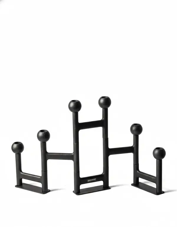 Folding Graphit Round Candle Holder - M