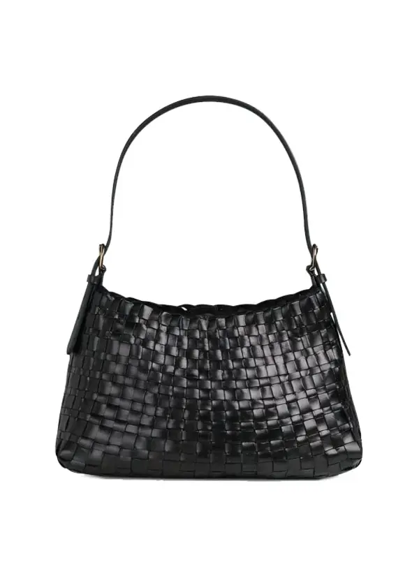 Salvage Woven Leather Hobo Bag