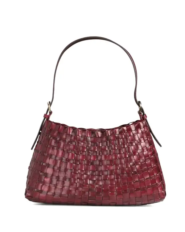 Salvage Woven Leather Hobo Bag
