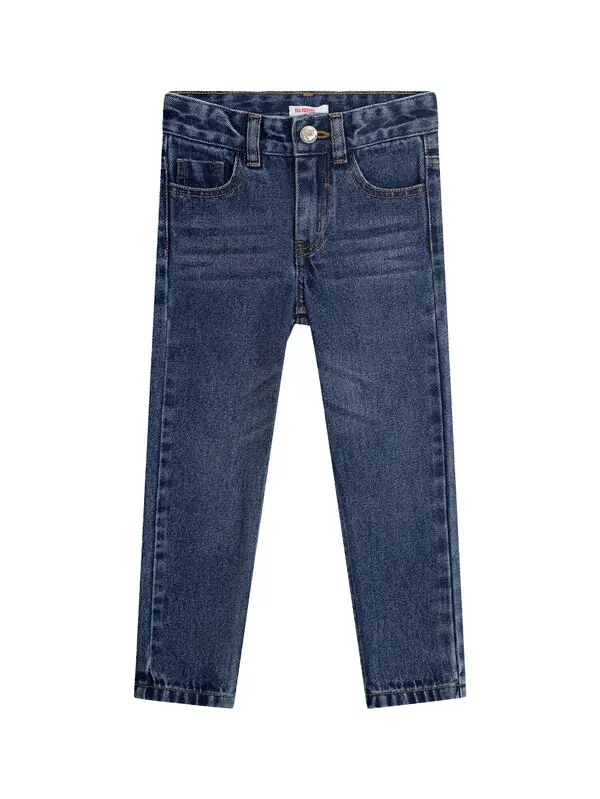 Regular Blue Medium Jeans with Hems