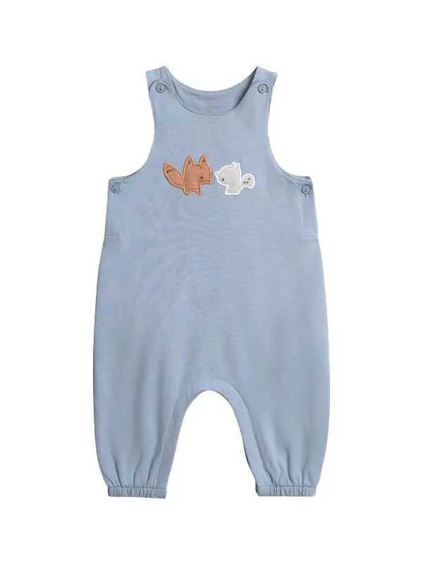 Blue baby romper with fancy pattern for boys