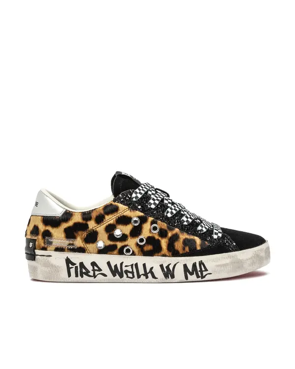 Distressed Wils Step Fang Leopard Print Sneakers Image