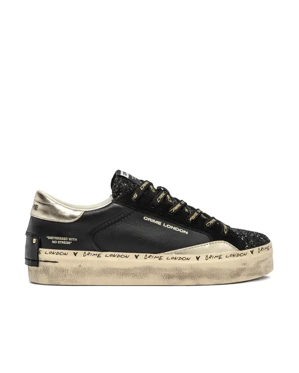 Distressed Platform Black Dusk Sneakers Image