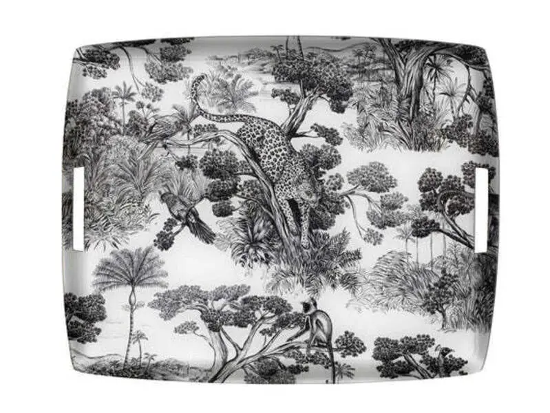 ACRYLIC TRAY 54X43CM ANIMALIA BLACK
