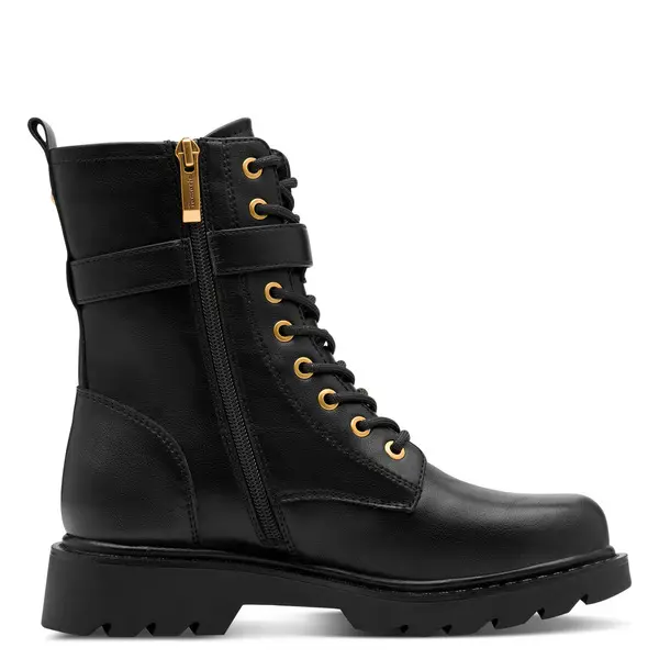 Leather Combat Boots with Buckles Image