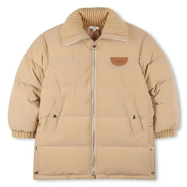 Mid-length Down Puffer Jacket with Peachskin Aspect - Kids