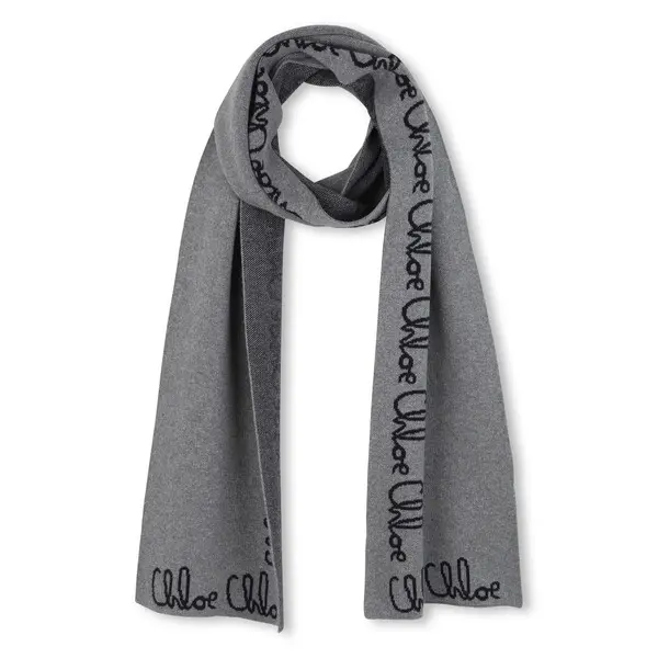 Knitted Scarf with Jacquard Chloé logos