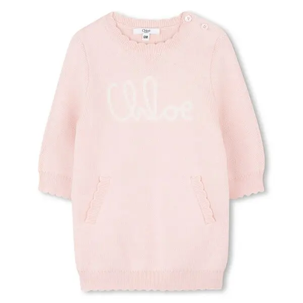 Front Logo Knitted Dress