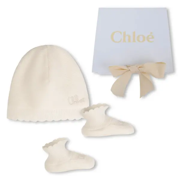 Knitted Beanie & Slippers Set 