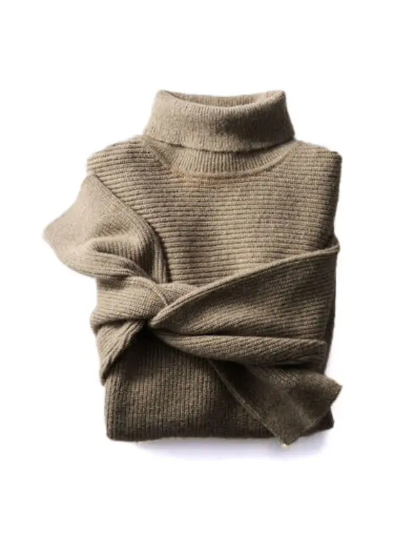 Turtle neck ribbed sweater