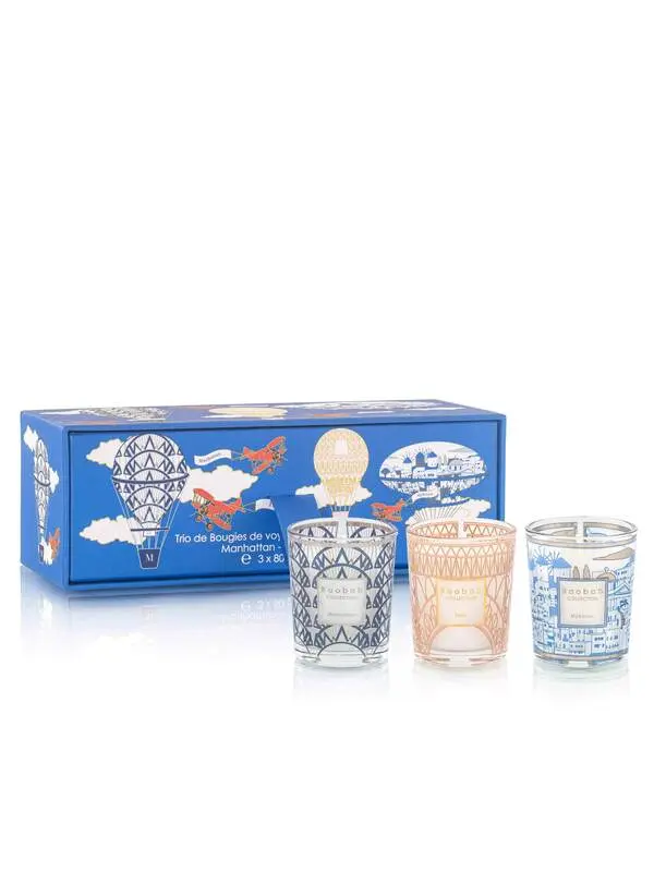 TRIO TRAVEL CANDLES MANHATTAN-PARIS-
MYKONOS